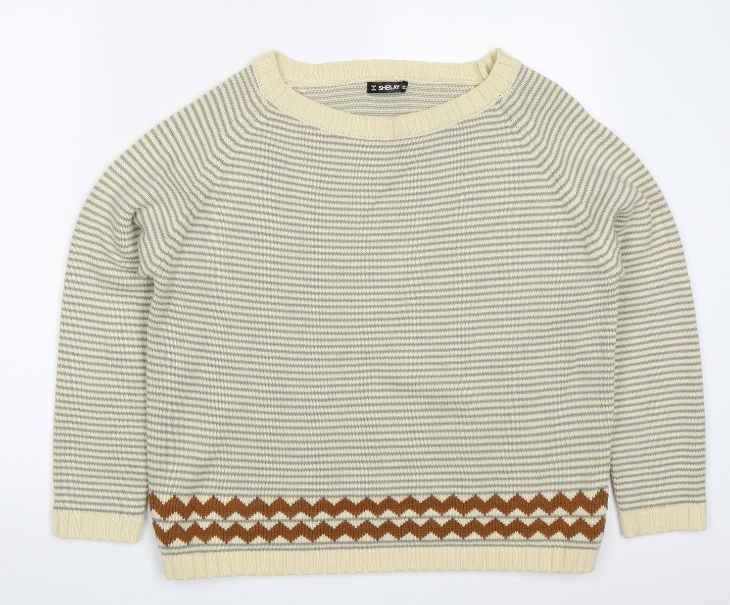 Womens UK Size S Sheilay Beige Pullover Jumper