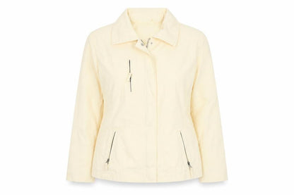 Front view of Donna System women’s yellow jacket, size UK 14, zip