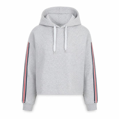 Front view of Primark women’s grey polyester pullover hoodie, size M, - cropped