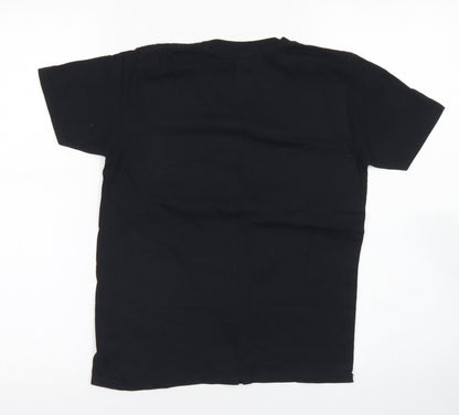 Gildan Boys Black  Cotton Basic T-Shirt Size 10 Years Crew Neck  - Big Ben