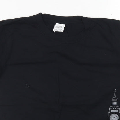 Gildan Boys Black  Cotton Basic T-Shirt Size 10 Years Crew Neck  - Big Ben