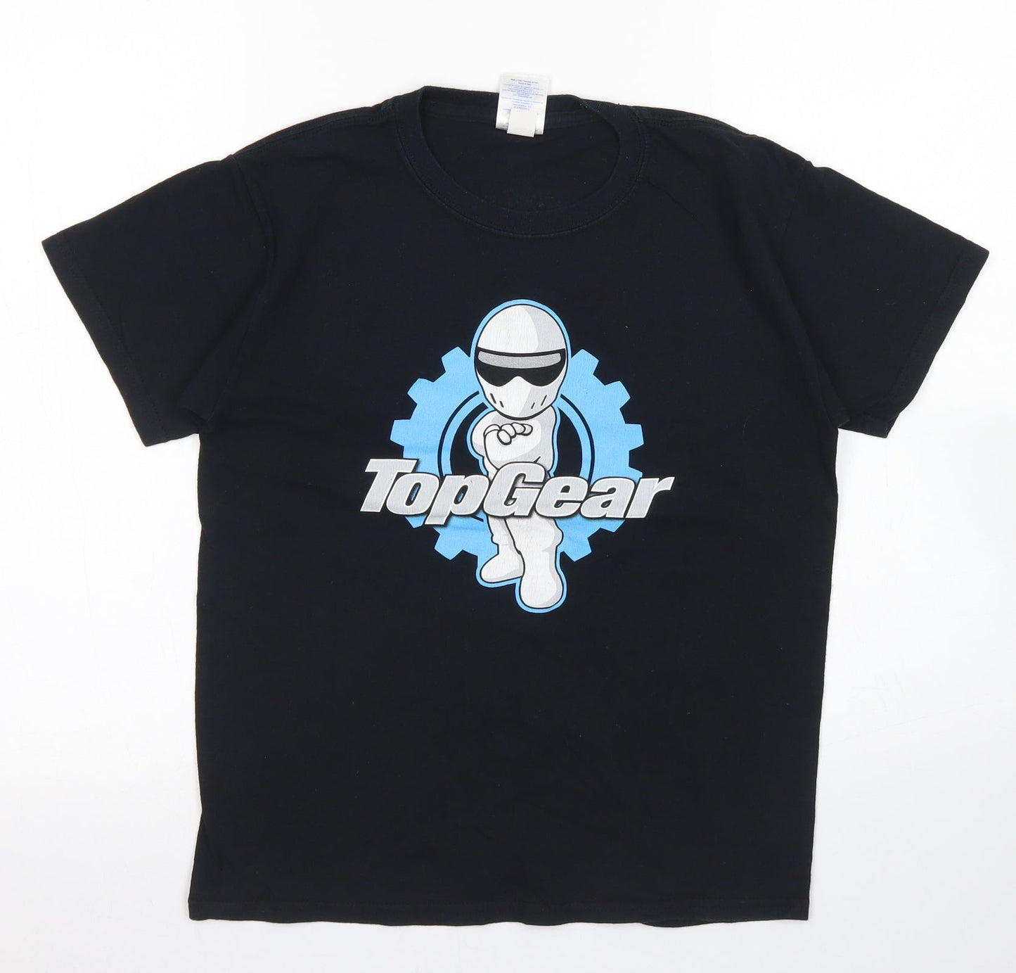 Gildan Boys Black  Cotton Basic T-Shirt Size M Crew Neck  - Top Gear