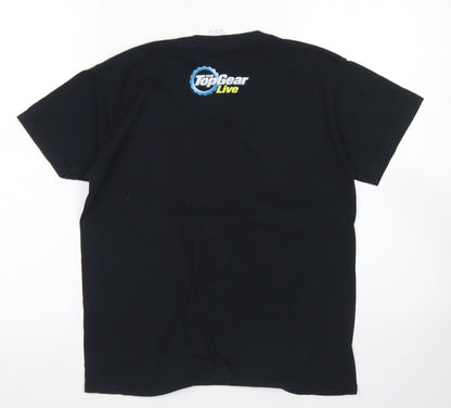 Gildan Boys Black  Cotton Basic T-Shirt Size M Crew Neck  - Top Gear