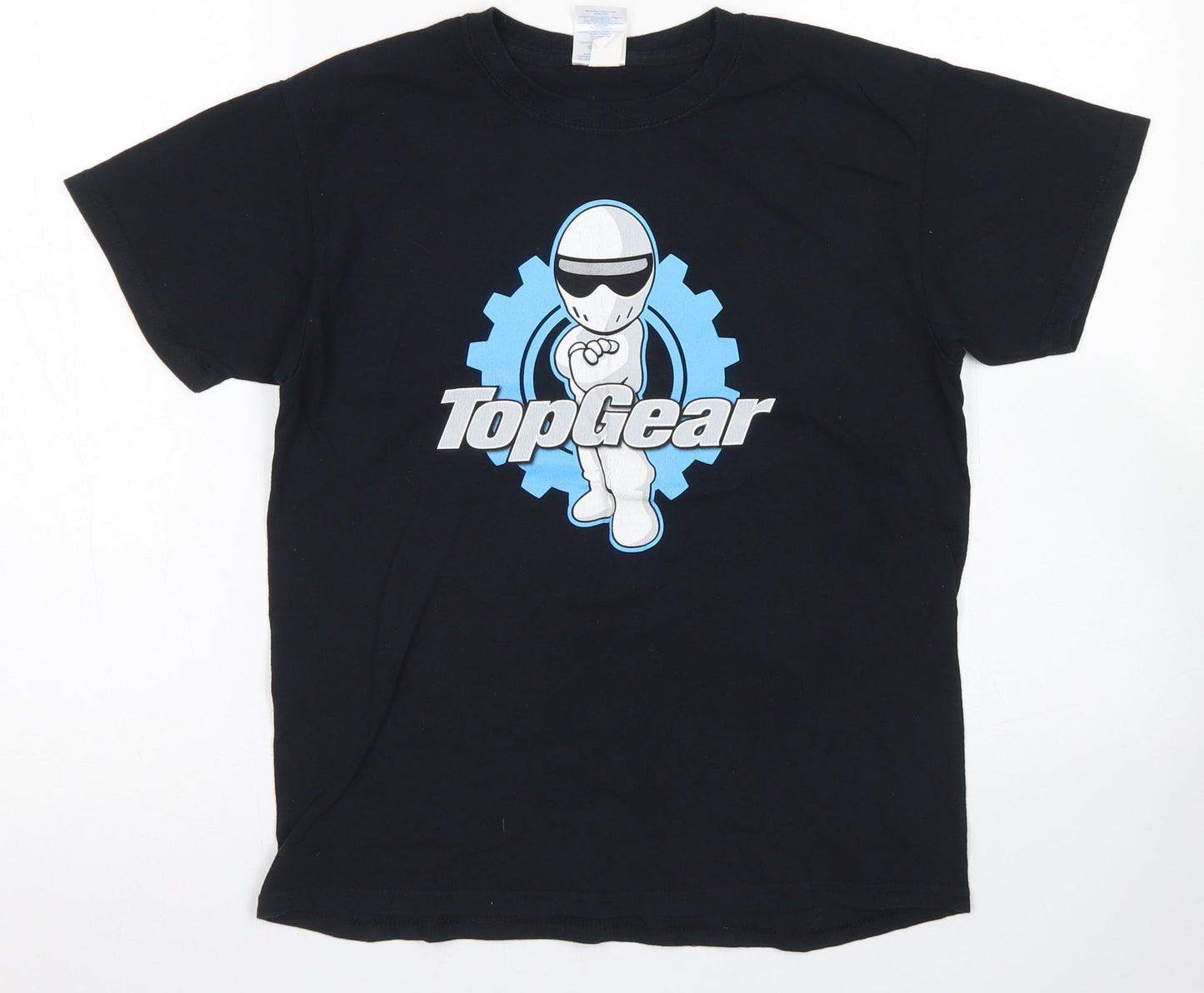 Gildan Boys Black  Cotton Basic T-Shirt Size M Crew Neck  - Top Gear