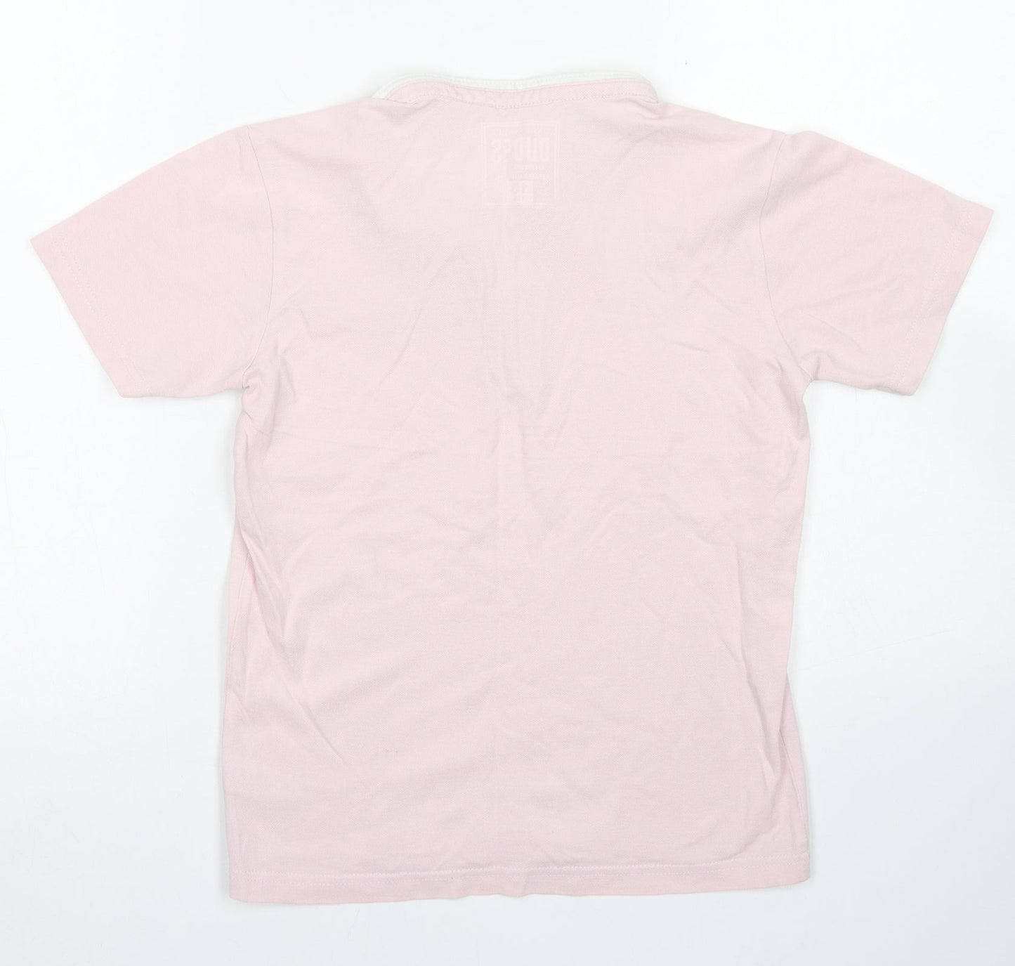 Undeniable Dudes Boys Pink  Cotton Basic Polo Size 10 Years Round Neck