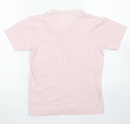 Undeniable Dudes Boys Pink  Cotton Basic Polo Size 10 Years Round Neck