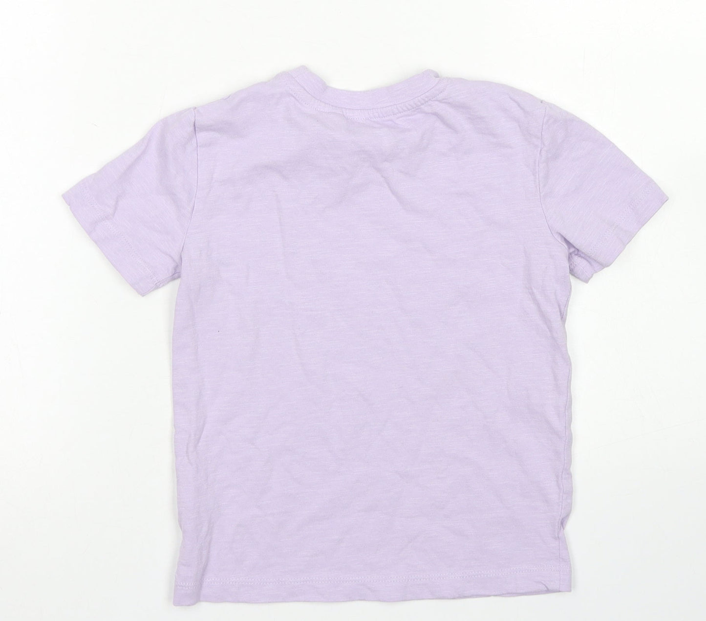 NEXT Girls Purple  Cotton Basic T-Shirt Size 4 Years Crew Neck