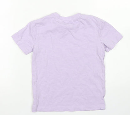 NEXT Girls Purple  Cotton Basic T-Shirt Size 4 Years Crew Neck