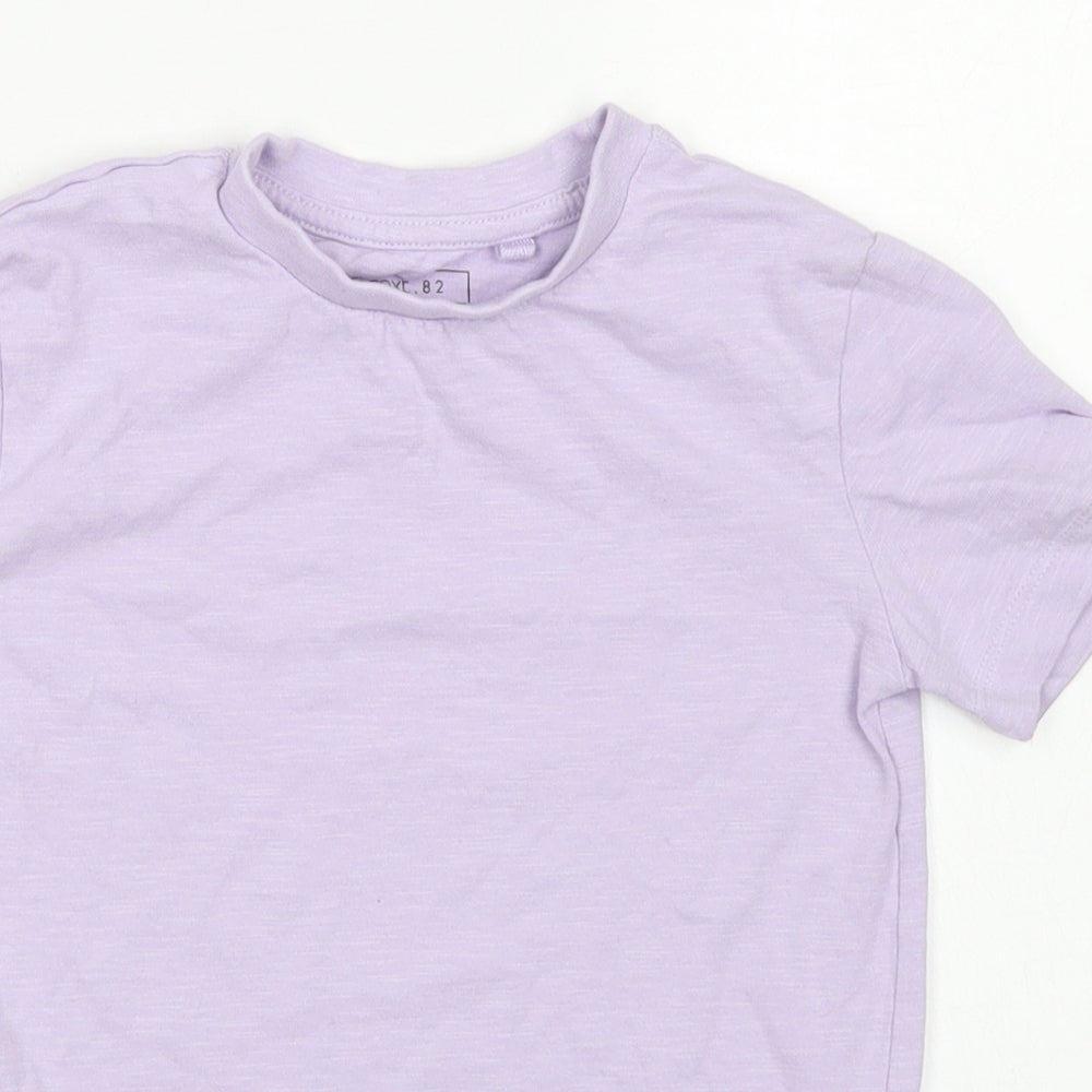 NEXT Girls Purple  Cotton Basic T-Shirt Size 4 Years Crew Neck