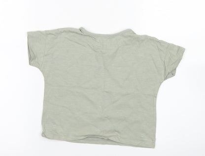 TU Girls Green  Cotton Basic T-Shirt Size 5 Years Crew Neck
