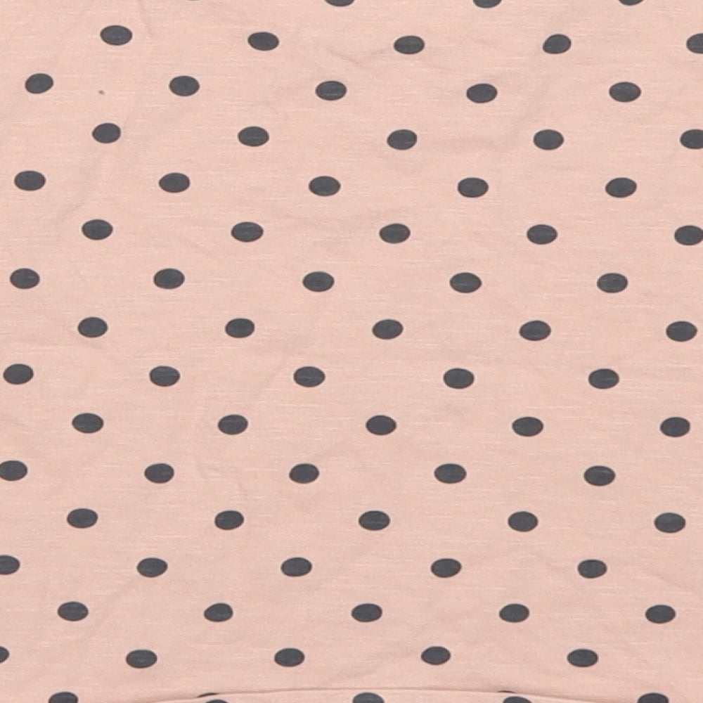 TU Girls Pink Polka Dot Cotton Cropped T-Shirt Size 5 Years Crew Neck