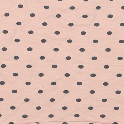 TU Girls Pink Polka Dot Cotton Cropped T-Shirt Size 5 Years Crew Neck