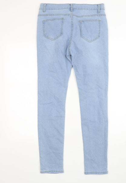 Womens UK Size L Preworn Regular Fit Skinny Blue Jeans