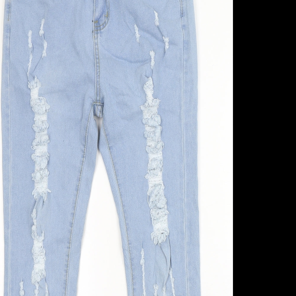 Womens UK Size L Preworn Regular Fit Skinny Blue Jeans