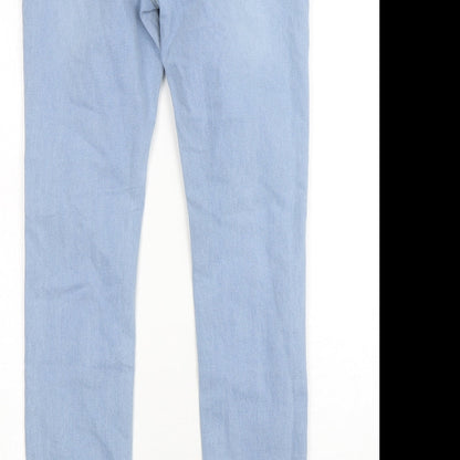 Womens UK Size L Preworn Regular Fit Skinny Blue Jeans