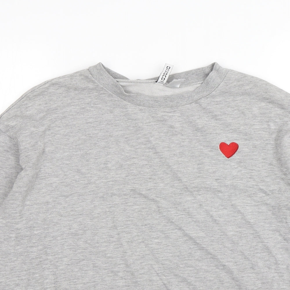 H&M Womens Grey  Cotton Pullover Sweatshirt Size M