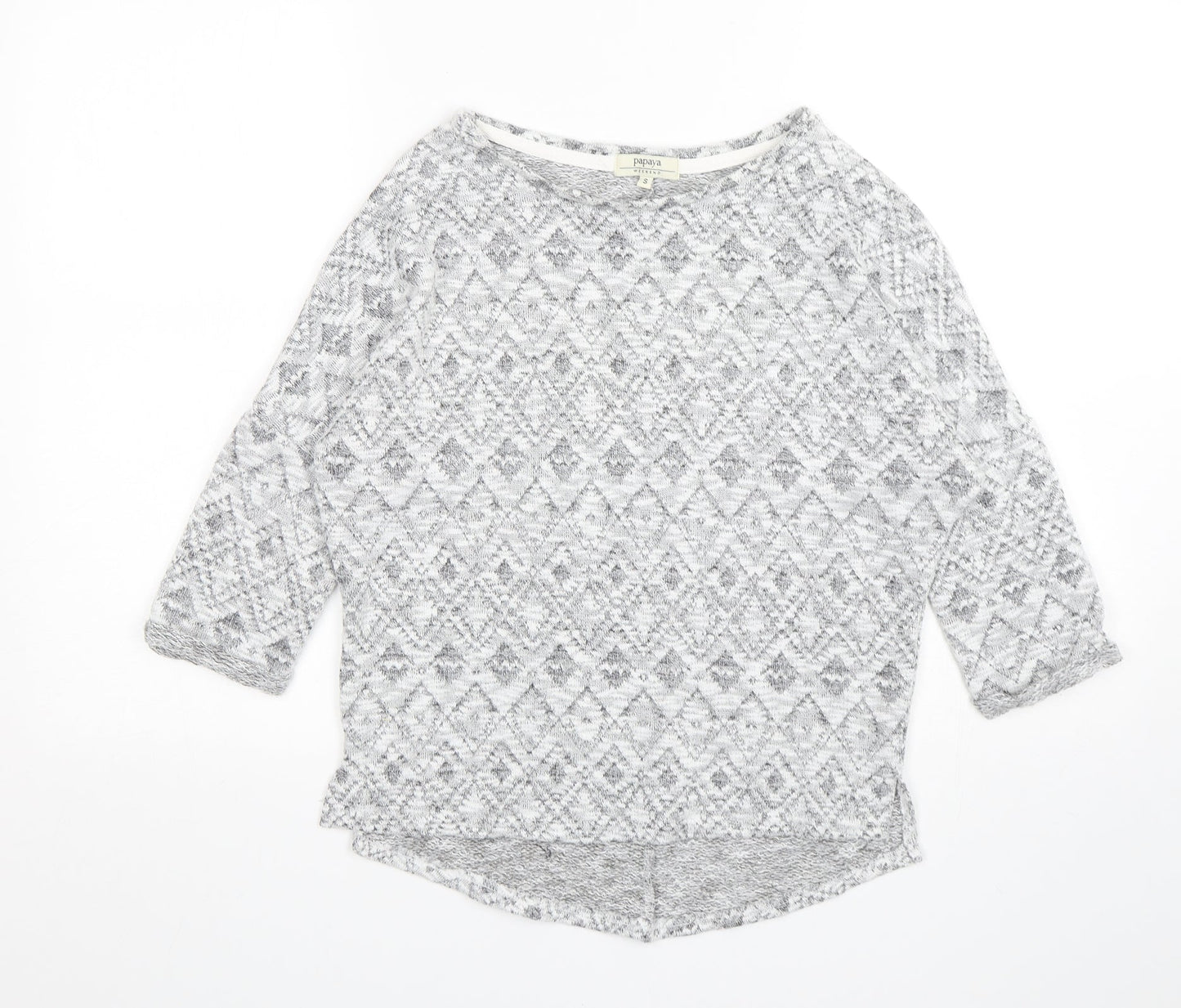 Womens UK Size S Papaya Grey Pullover Jumper