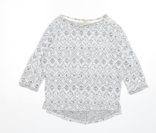 Womens UK Size S Papaya Grey Pullover Jumper