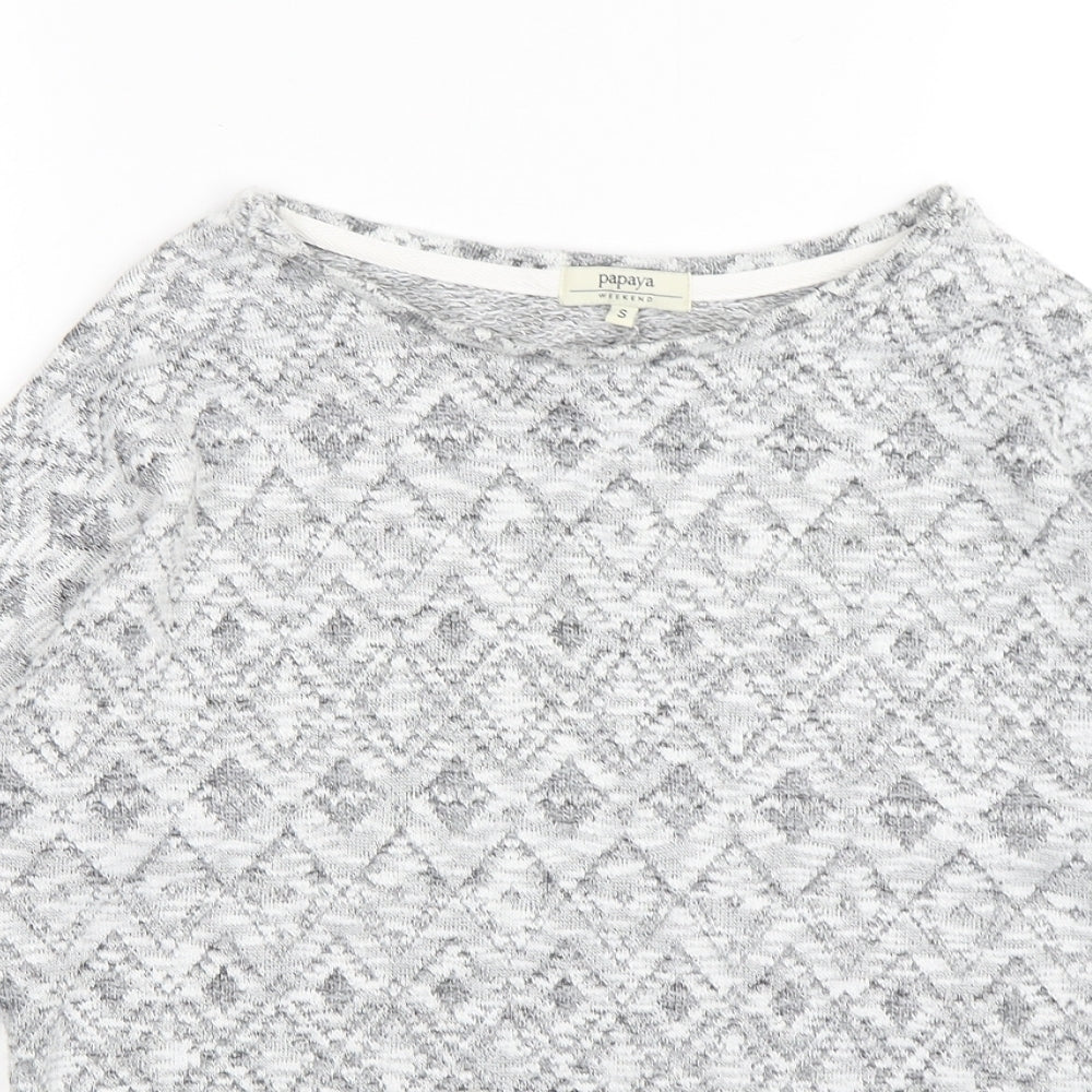 Womens UK Size S Papaya Grey Pullover Jumper