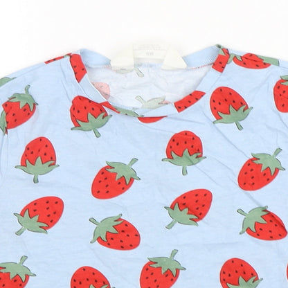 H&M Boys Multicoloured Floral Cotton Basic T-Shirt Size 5-6 Years Round Neck