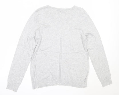 George Womens Grey Round Neck  Viscose Pullover Jumper Size 12