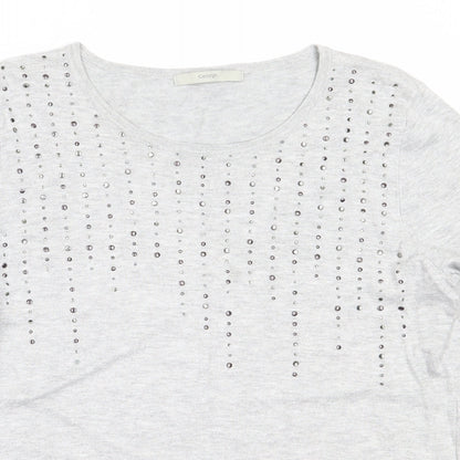 George Womens Grey Round Neck  Viscose Pullover Jumper Size 12