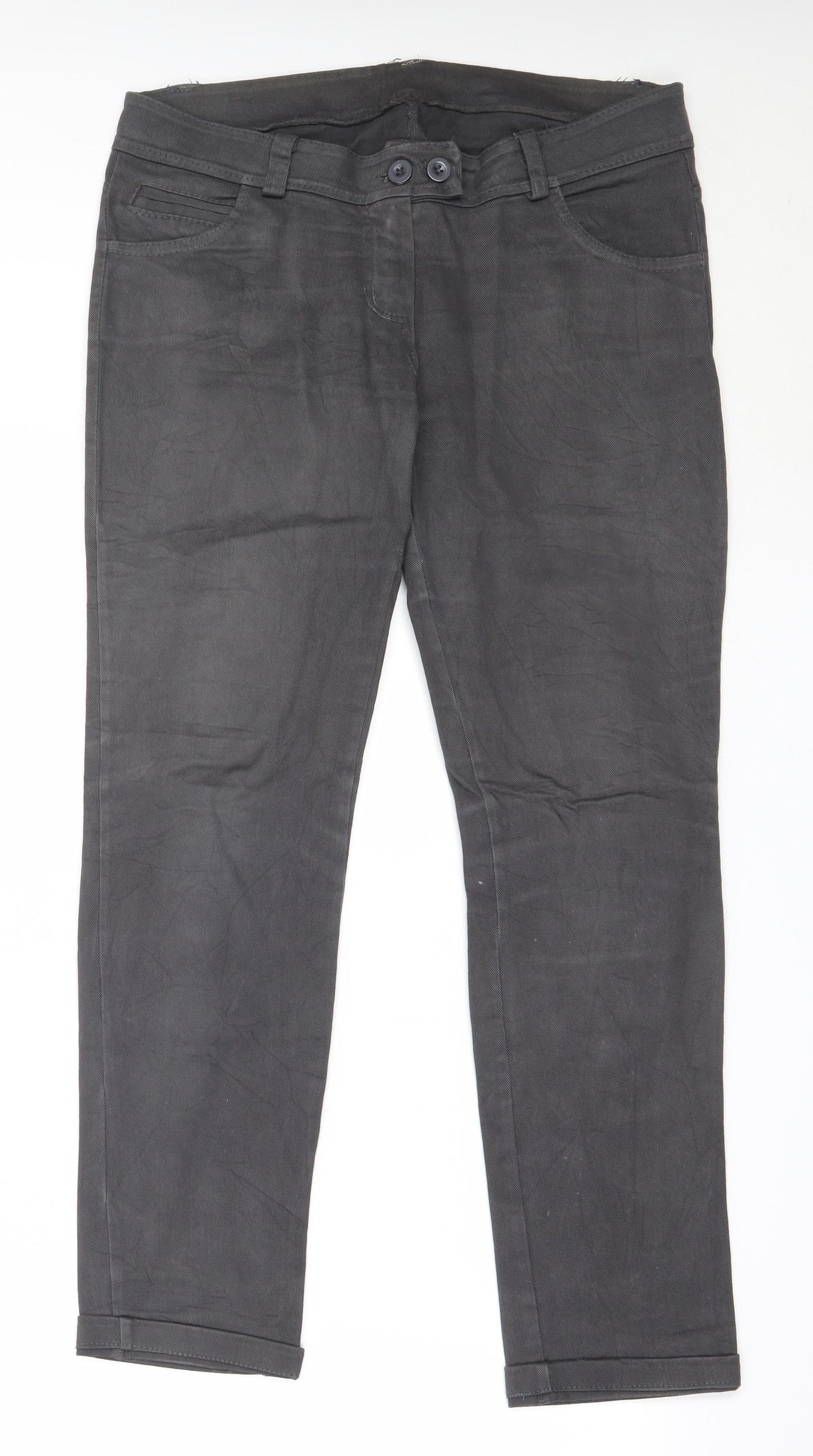 Womens UK Size M Preworn Regular Fit  Grey Trousers