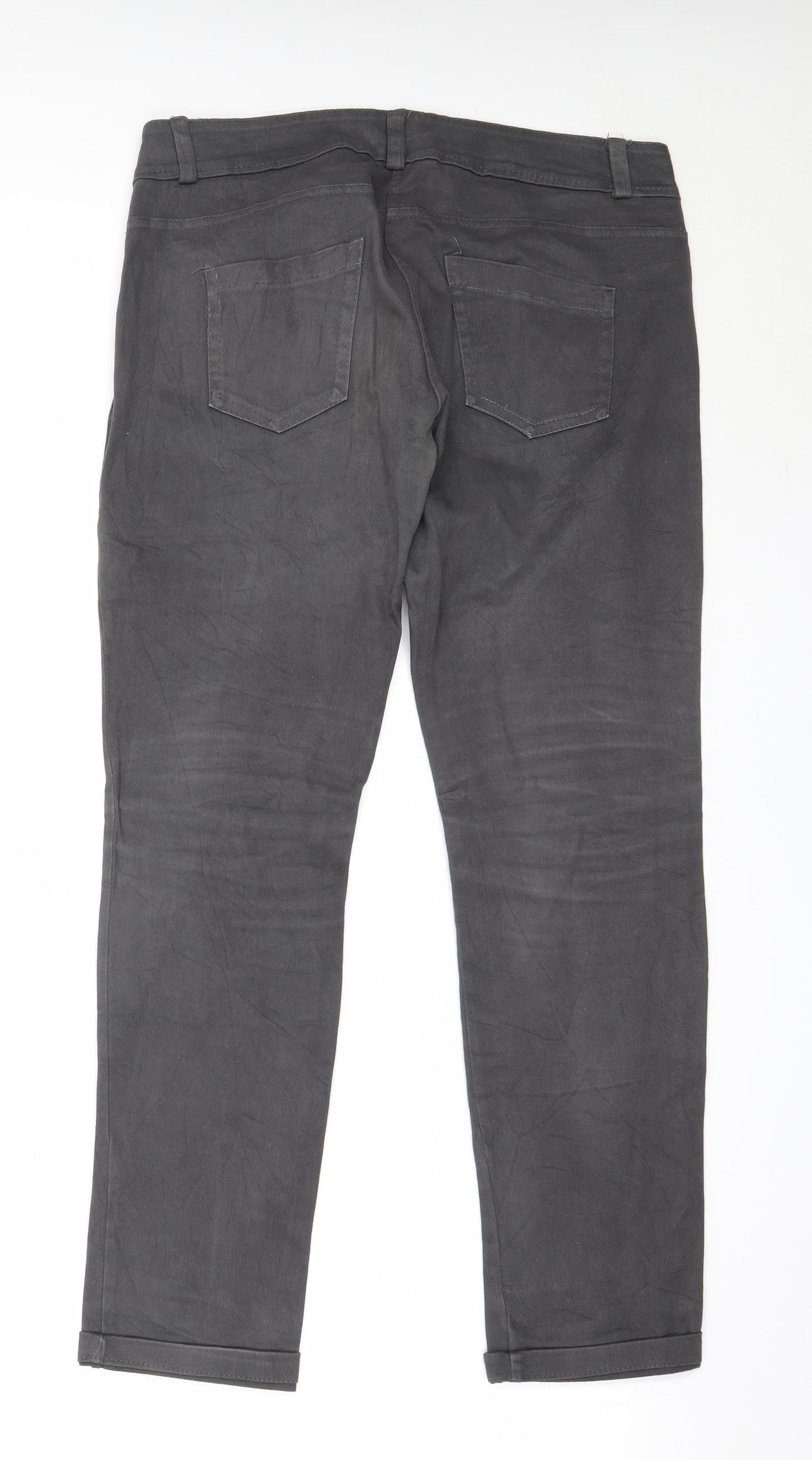 Womens UK Size M Preworn Regular Fit  Grey Trousers