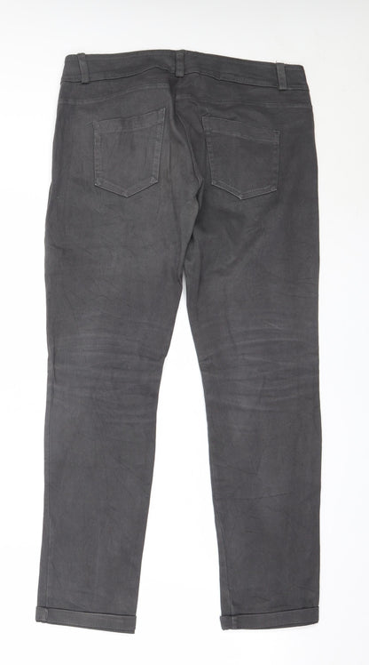 Womens UK Size M Preworn Regular Fit  Grey Trousers