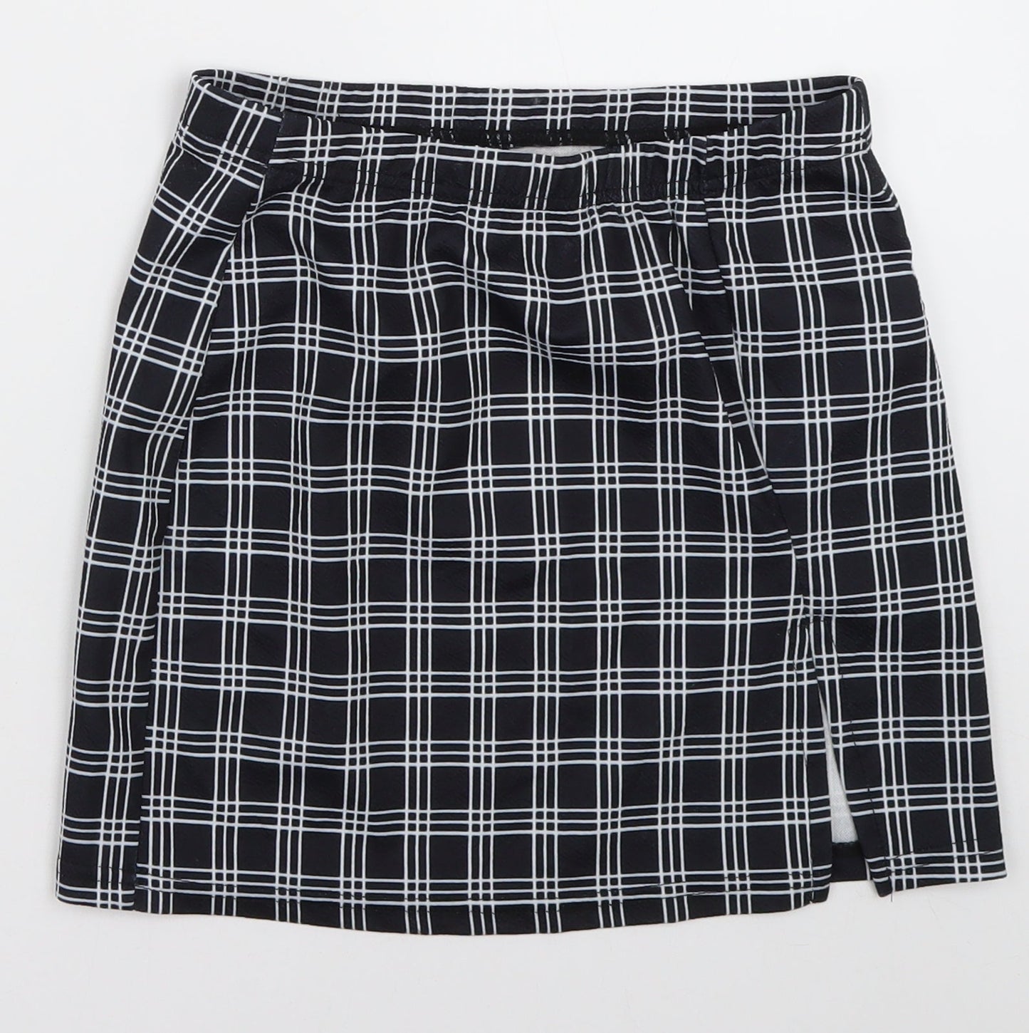 SheIn Womens Blue Check Polyester A-Line Skirt Size XS