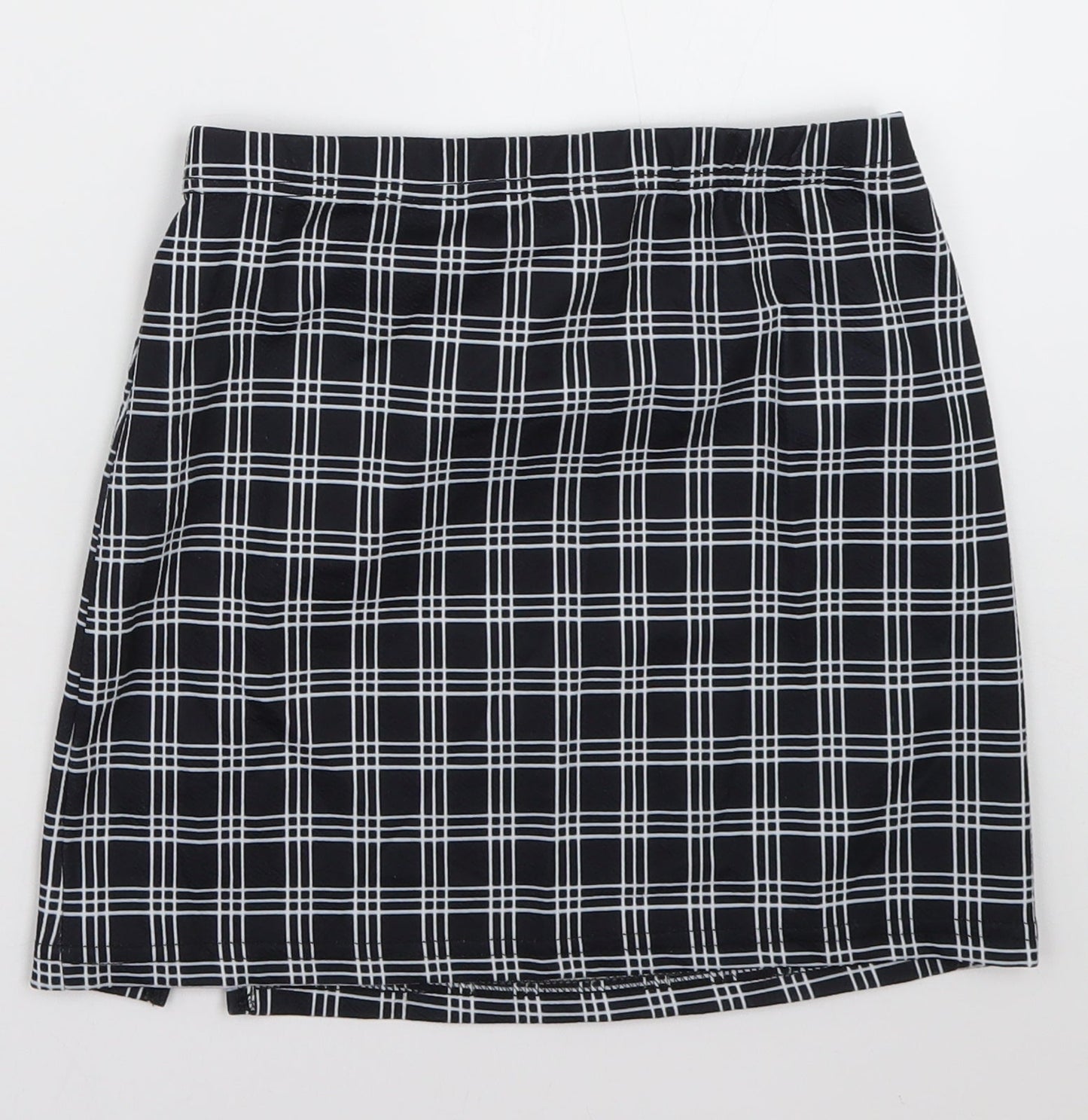 SheIn Womens Blue Check Polyester A-Line Skirt Size XS