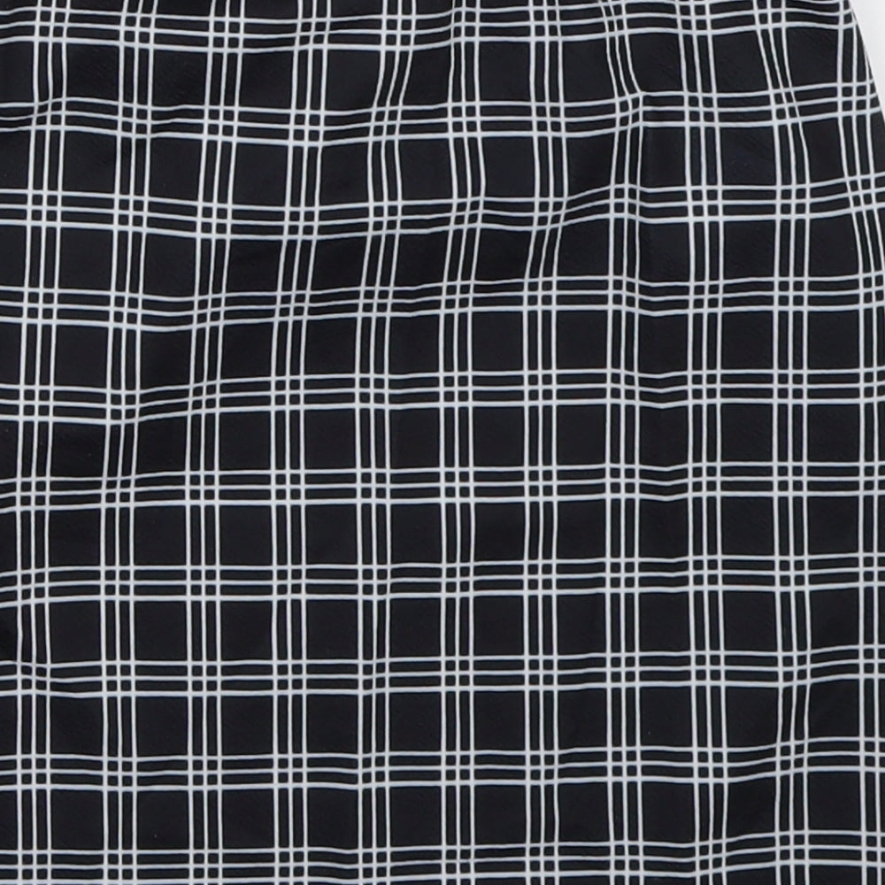 SheIn Womens Blue Check Polyester A-Line Skirt Size XS