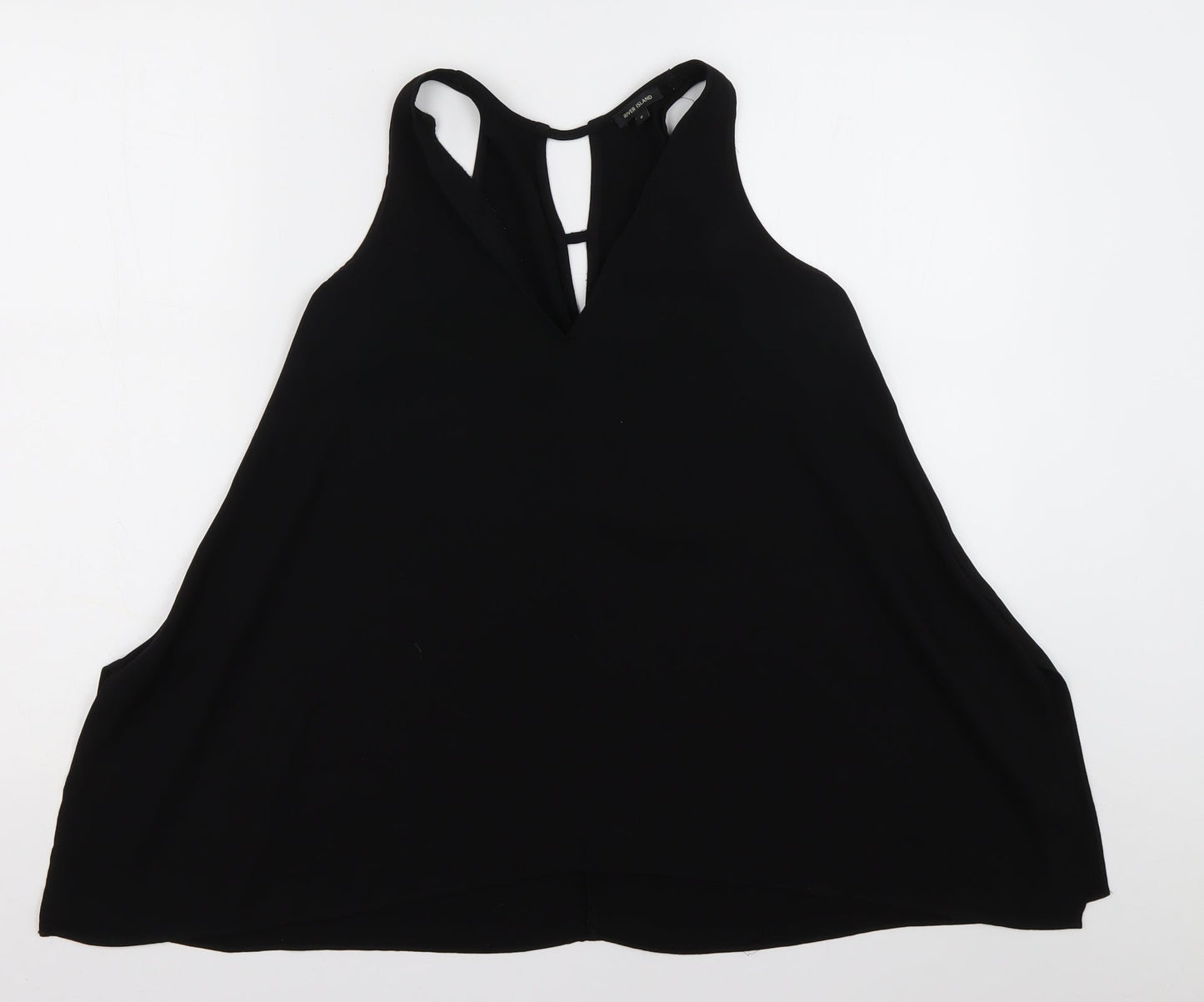River Island Womens Black  Polyester Basic Tank Size 6 V-Neck
