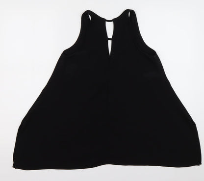 River Island Womens Black  Polyester Basic Tank Size 6 V-Neck
