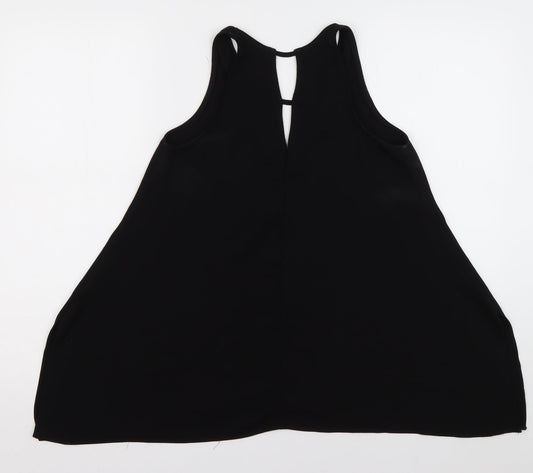 River Island Womens Black  Polyester Basic Tank Size 6 V-Neck