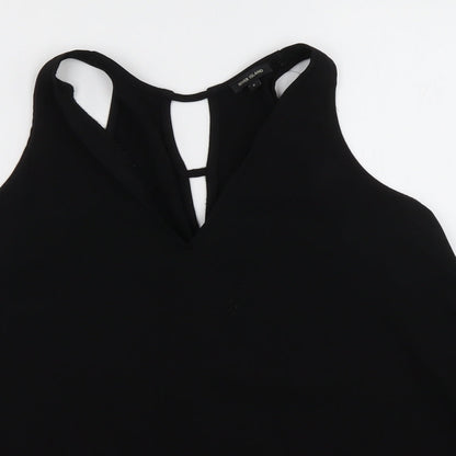 River Island Womens Black  Polyester Basic Tank Size 6 V-Neck