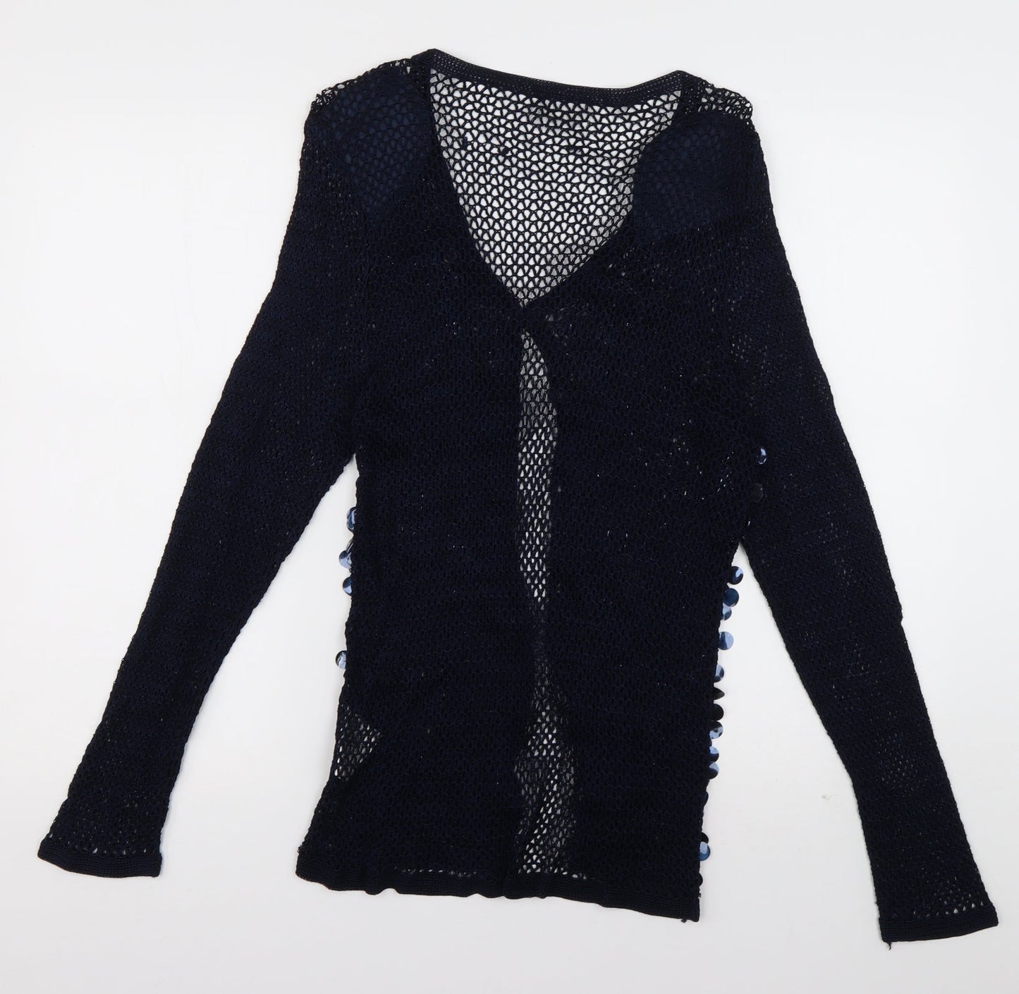 Womens UK Size S Roman Blue Cardigan Jumper