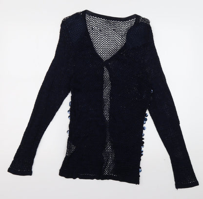 Womens UK Size S Roman Blue Cardigan Jumper