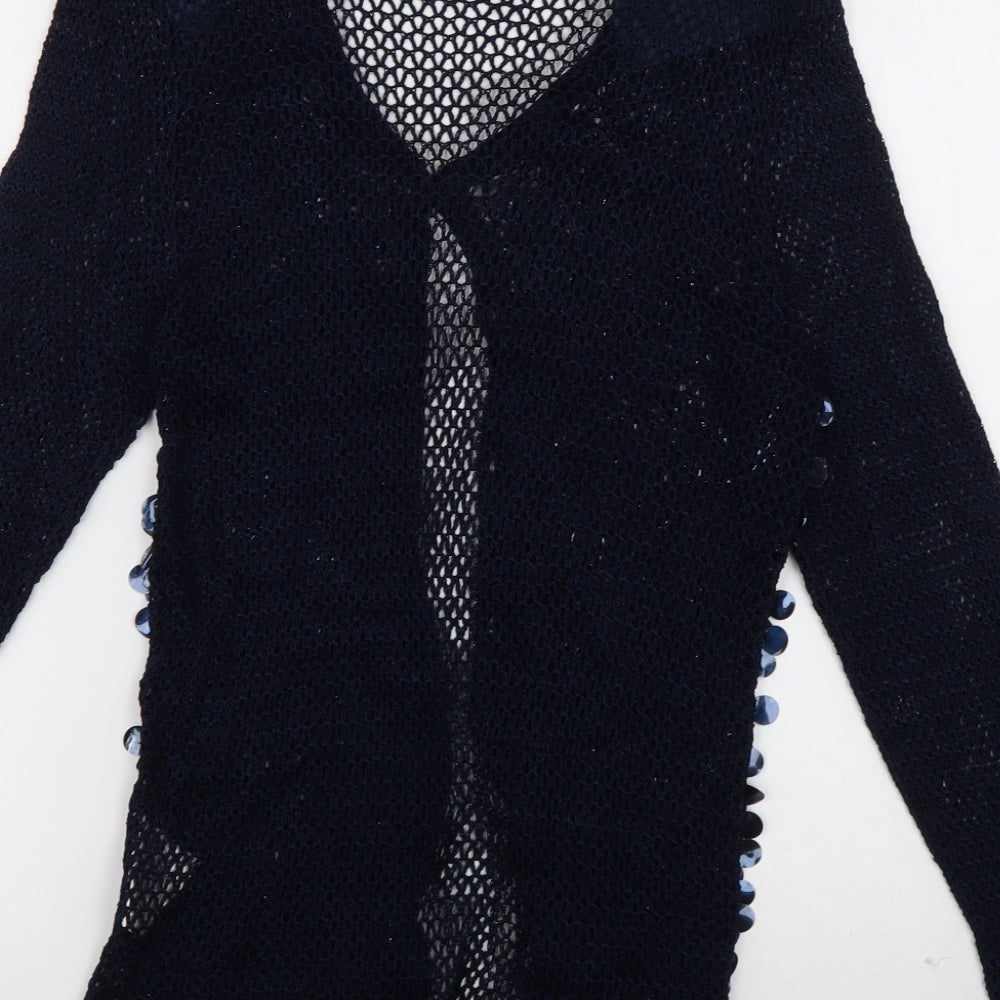 Womens UK Size S Roman Blue Cardigan Jumper