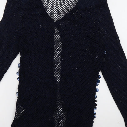 Womens UK Size S Roman Blue Cardigan Jumper