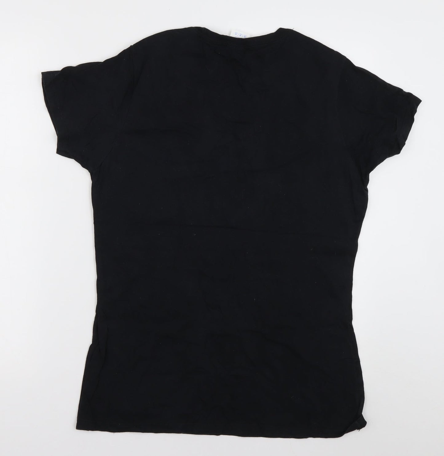 Womens UK Size M Port & Company Black Basic T-Shirt