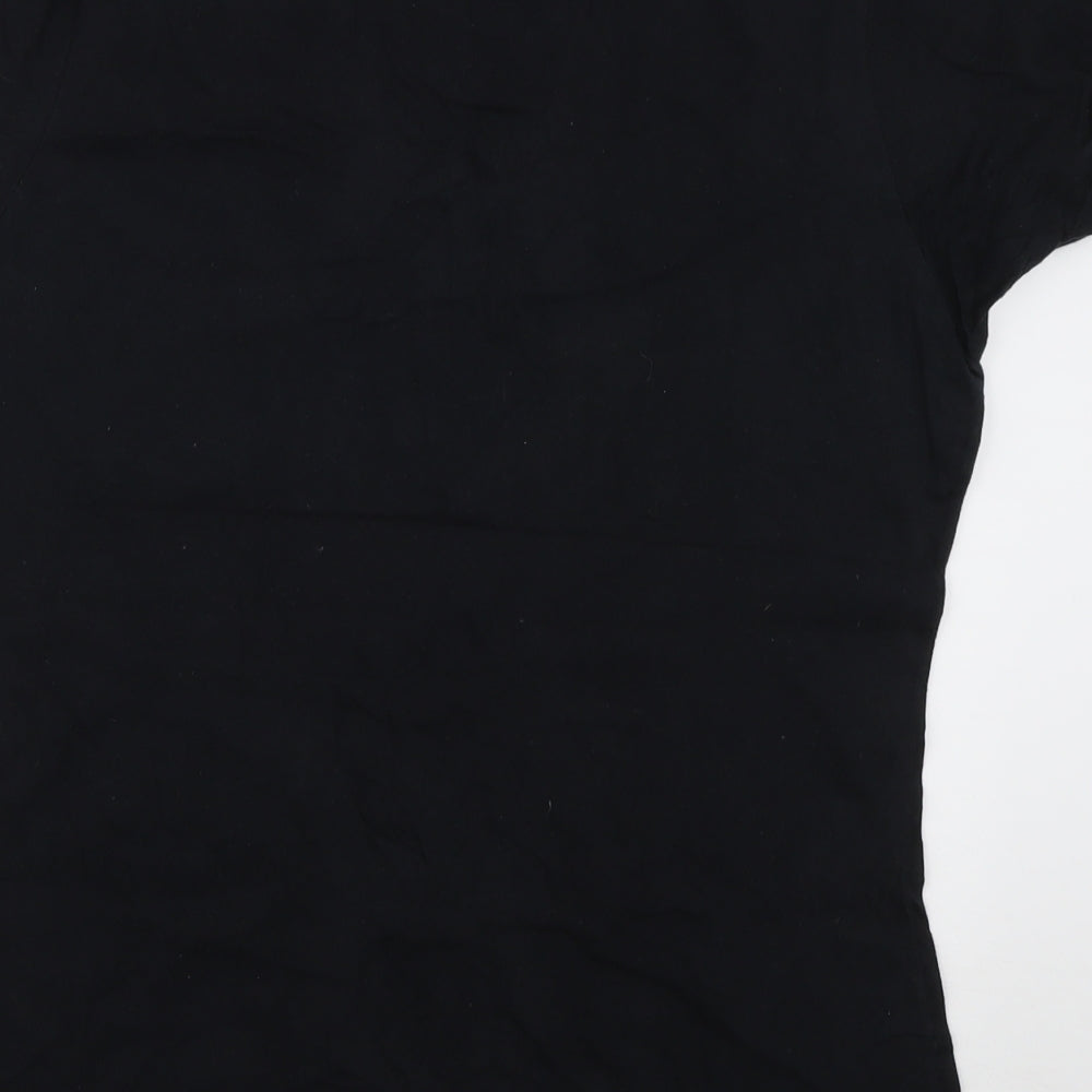 Womens UK Size M Port & Company Black Basic T-Shirt