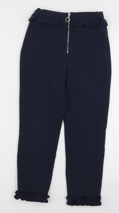 River Island Girls Blue  Polyester Capri Trousers Size 9 Months  Regular Zip