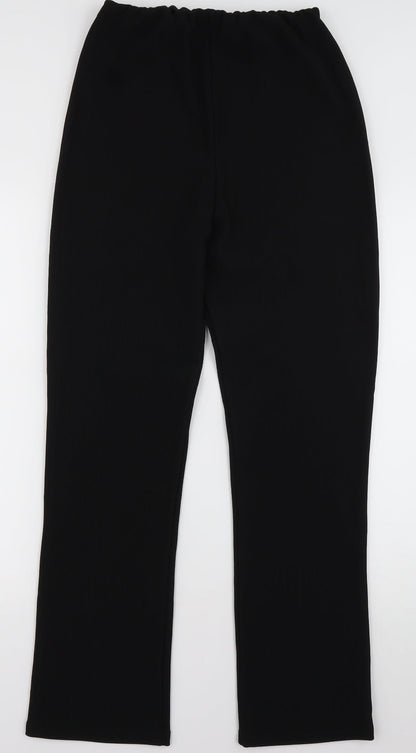 Womens UK Size L Preworn Regular Fit  Black Trousers