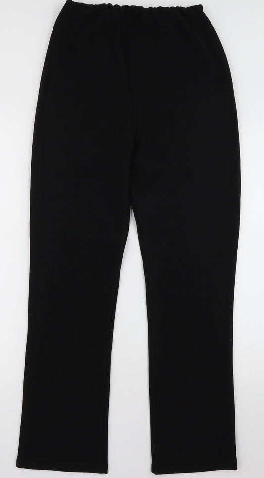 Womens UK Size L Preworn Regular Fit  Black Trousers