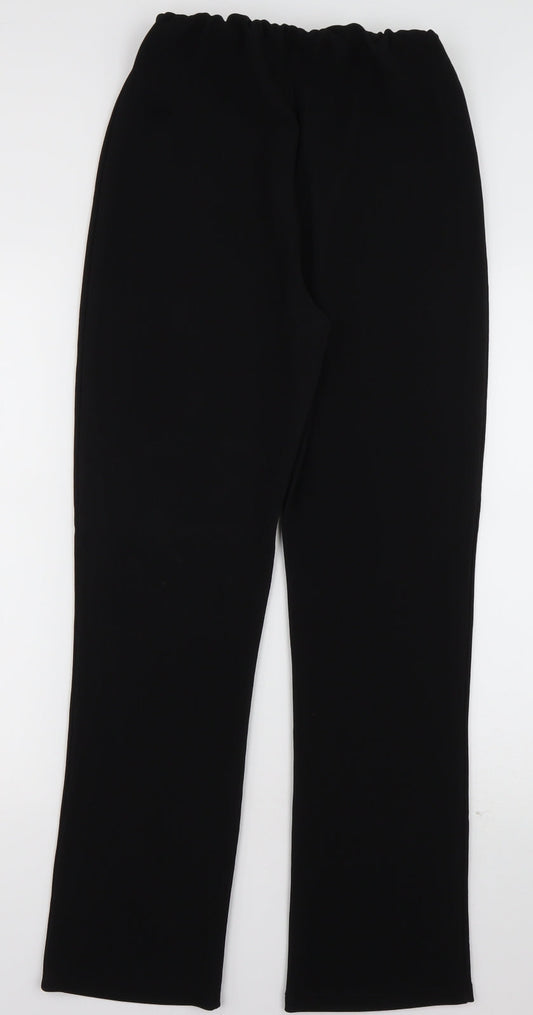 Womens UK Size L Preworn Regular Fit  Black Trousers