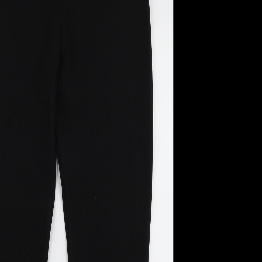 Womens UK Size L Preworn Regular Fit  Black Trousers