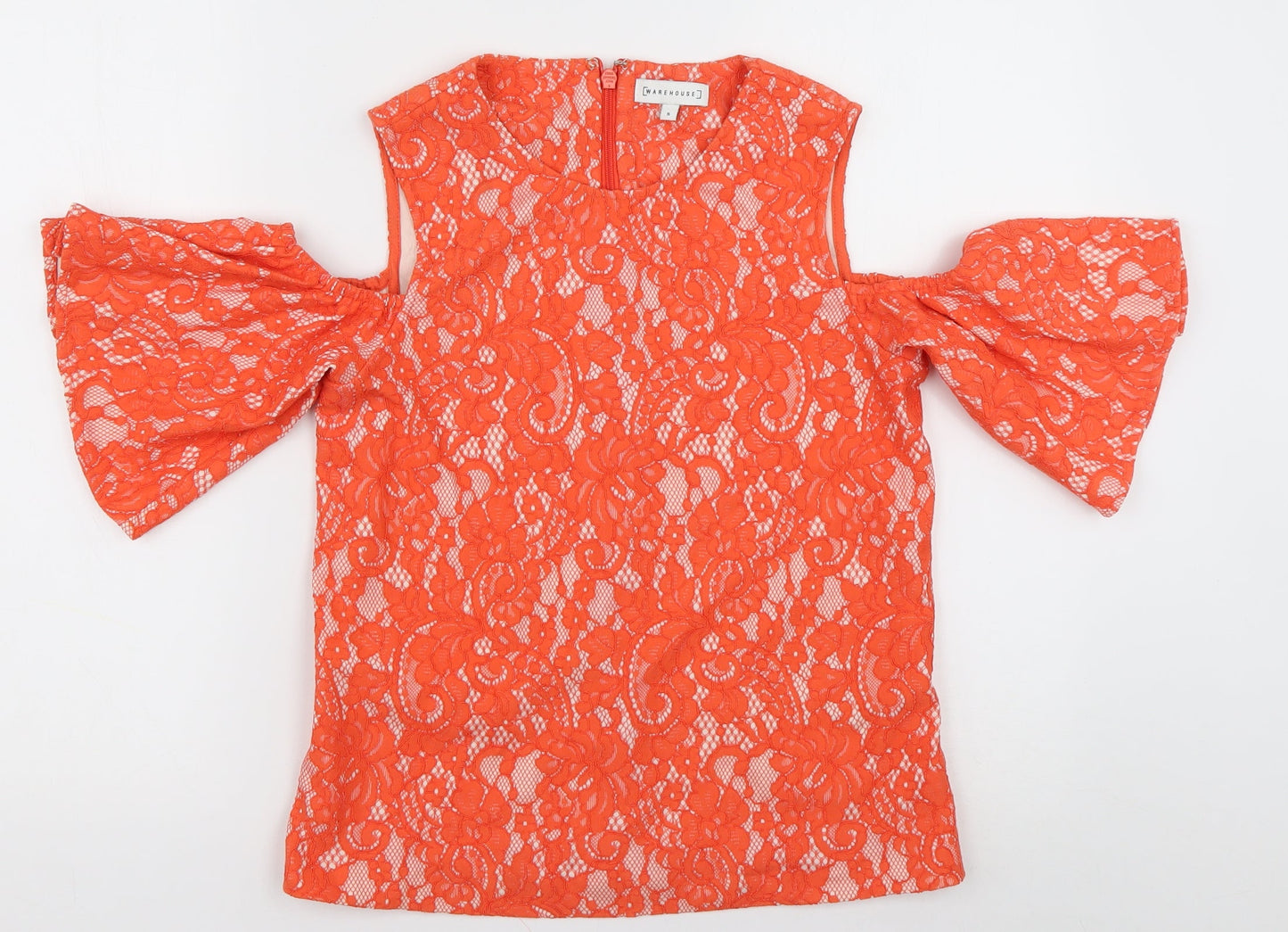 Womens UK Size 8 Warehouse Orange Basic Blouse