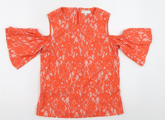 Womens UK Size 8 Warehouse Orange Basic Blouse