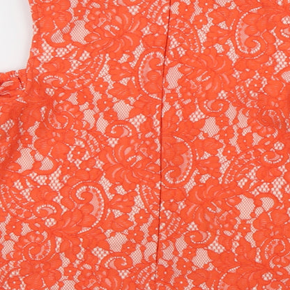Womens UK Size 8 Warehouse Orange Basic Blouse